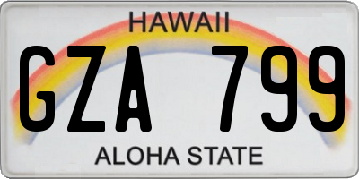 HI license plate GZA799