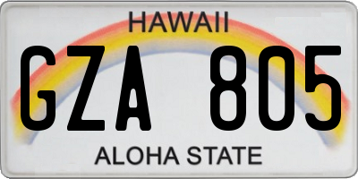 HI license plate GZA805
