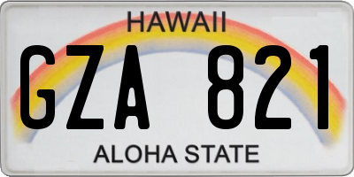 HI license plate GZA821