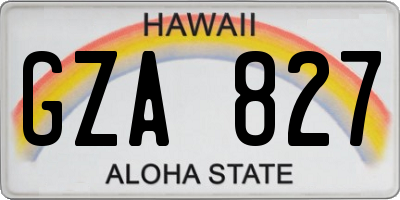 HI license plate GZA827