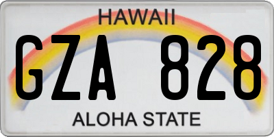 HI license plate GZA828