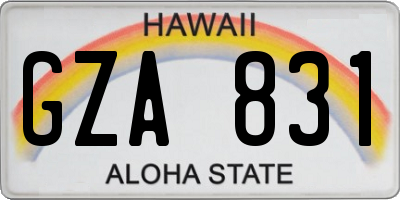 HI license plate GZA831