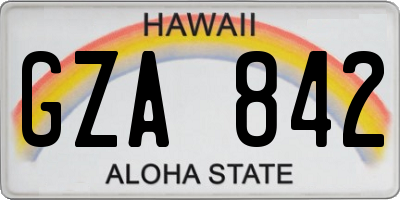 HI license plate GZA842