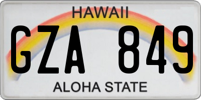 HI license plate GZA849