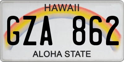HI license plate GZA862