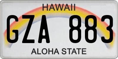 HI license plate GZA883