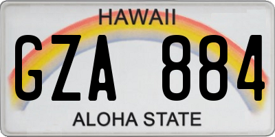 HI license plate GZA884