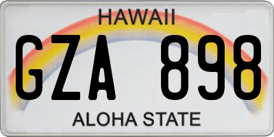 HI license plate GZA898