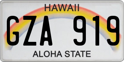 HI license plate GZA919
