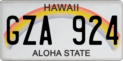 HI license plate GZA924
