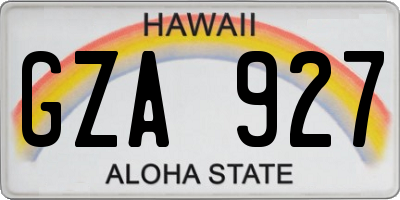 HI license plate GZA927