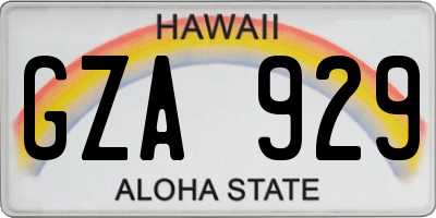 HI license plate GZA929