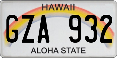 HI license plate GZA932