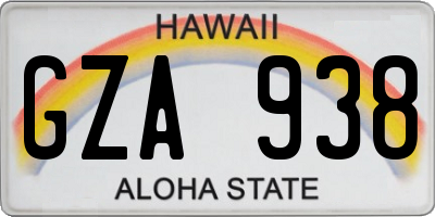 HI license plate GZA938