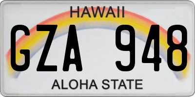HI license plate GZA948