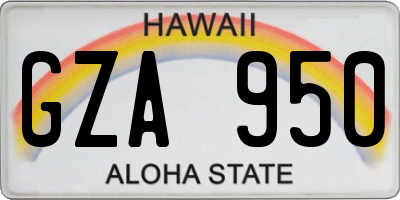HI license plate GZA950