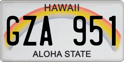 HI license plate GZA951