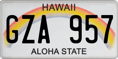 HI license plate GZA957