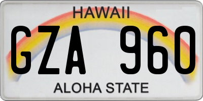 HI license plate GZA960