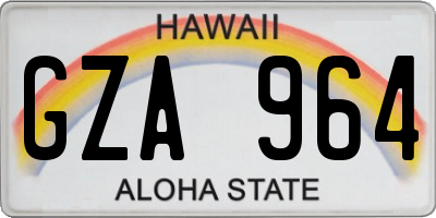 HI license plate GZA964