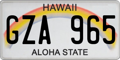 HI license plate GZA965
