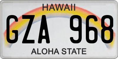 HI license plate GZA968
