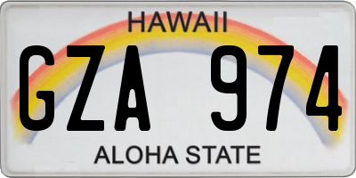 HI license plate GZA974