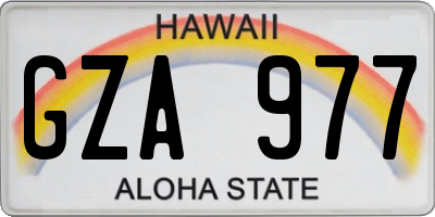 HI license plate GZA977