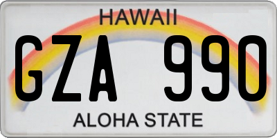 HI license plate GZA990