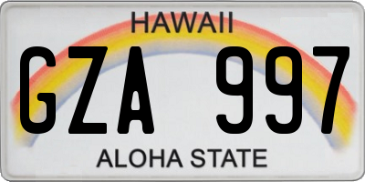 HI license plate GZA997