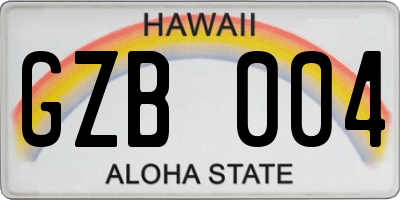 HI license plate GZB004