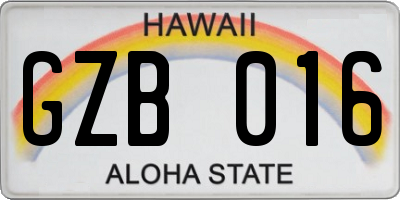 HI license plate GZB016