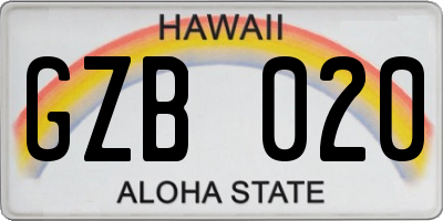 HI license plate GZB020