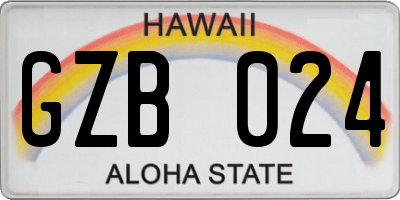 HI license plate GZB024
