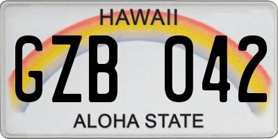 HI license plate GZB042