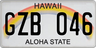 HI license plate GZB046