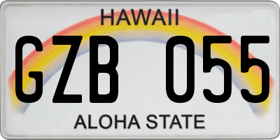 HI license plate GZB055