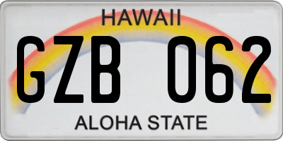 HI license plate GZB062