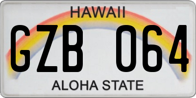 HI license plate GZB064
