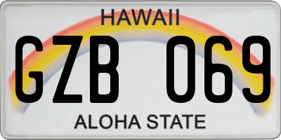 HI license plate GZB069