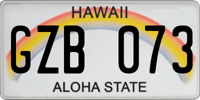 HI license plate GZB073