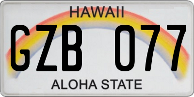 HI license plate GZB077