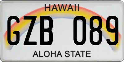 HI license plate GZB089