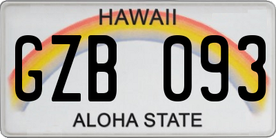 HI license plate GZB093