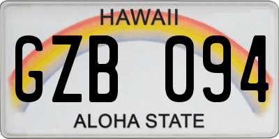 HI license plate GZB094