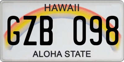 HI license plate GZB098