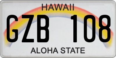 HI license plate GZB108