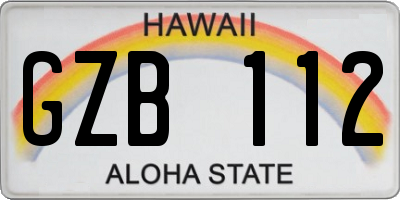 HI license plate GZB112