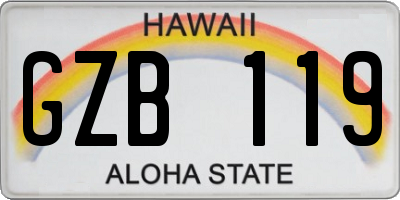 HI license plate GZB119