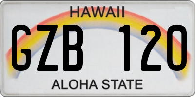 HI license plate GZB120